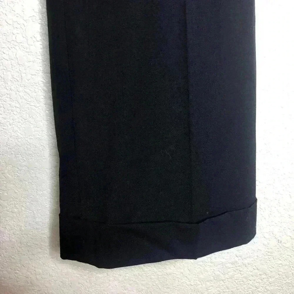 Banana Republic Black Straight Wide Leg Cuffed 6 - Picture 5 of 9